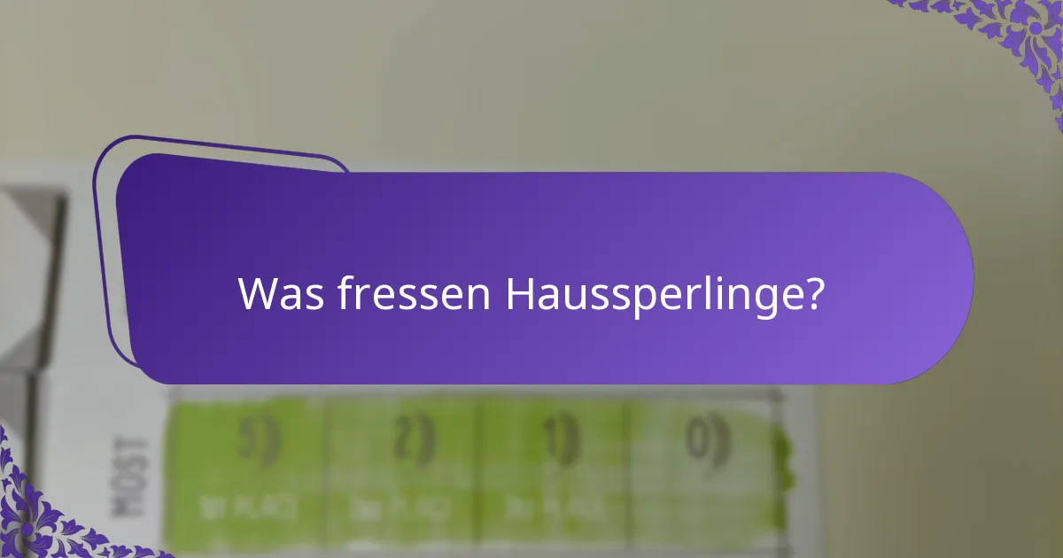 Wo leben Haussperlinge typischerweise?