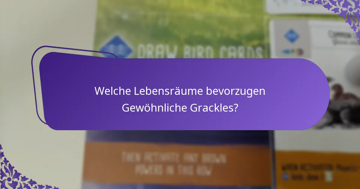 Welche Lebensräume bevorzugen Gewöhnliche Grackles?