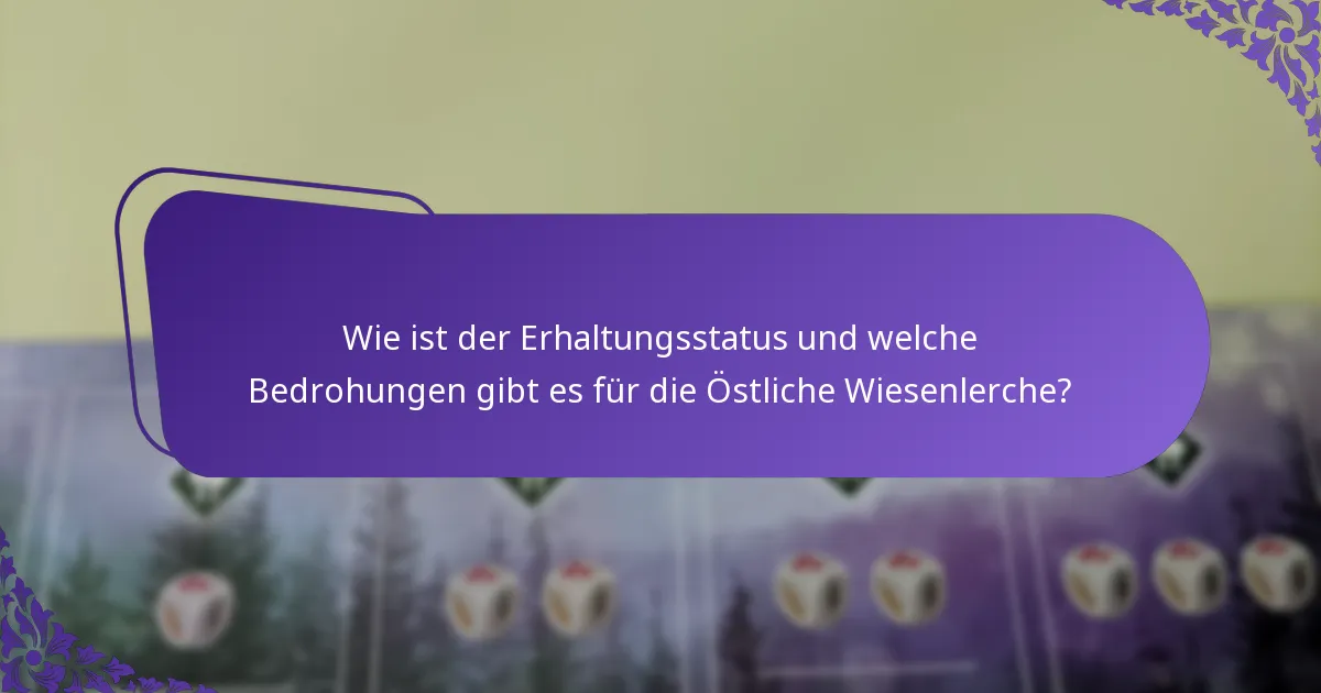 Wie ist der Erhaltungsstatus und welche Bedrohungen gibt es für die Östliche Wiesenlerche?