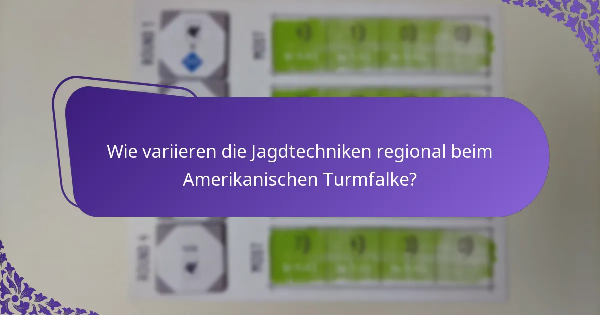 Wie variieren die Jagdtechniken regional beim Amerikanischen Turmfalke?